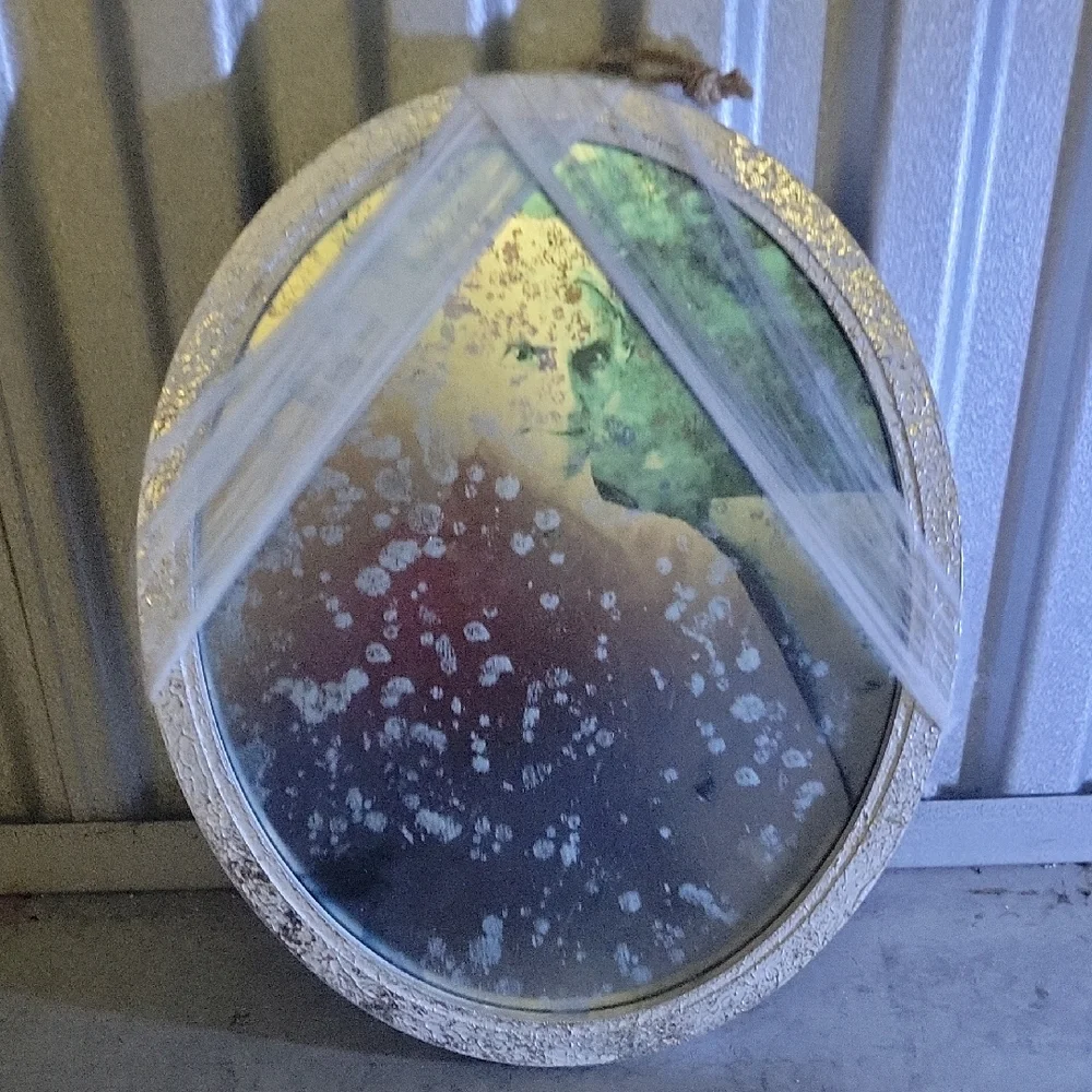 Elegant Silver Oval Wall Mirror